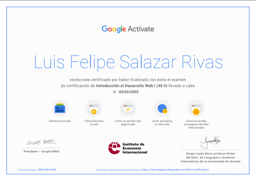 Certificado Desarrollo Web Google