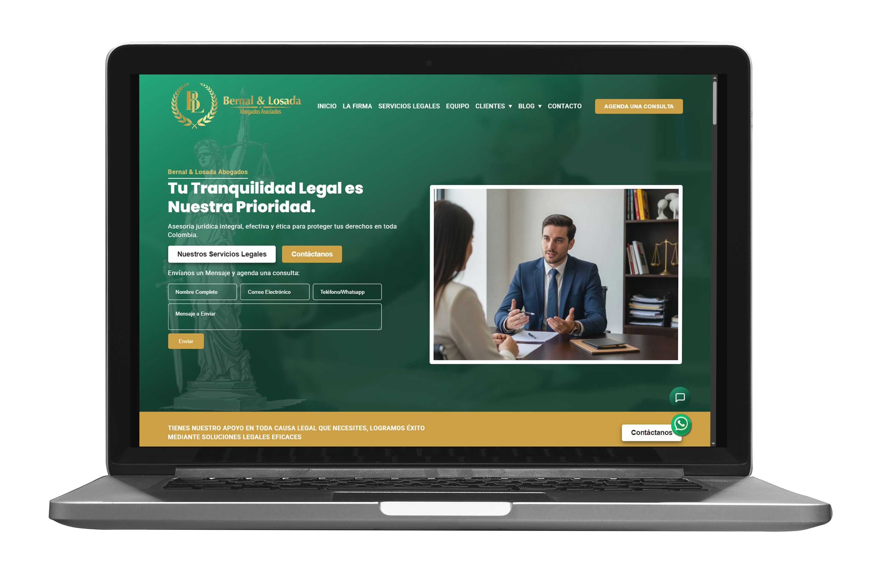 Sitio web Bernal y Losada Abogados