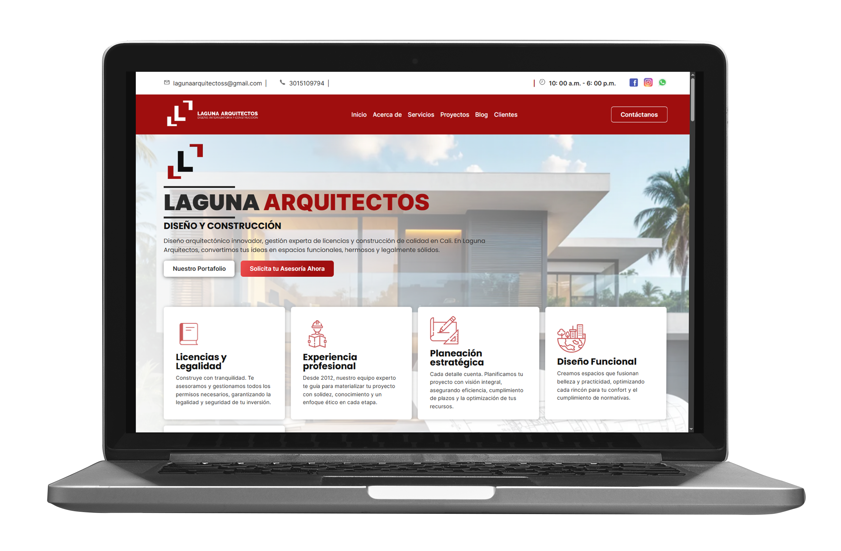 Sitio web Laguna Arquitectos
