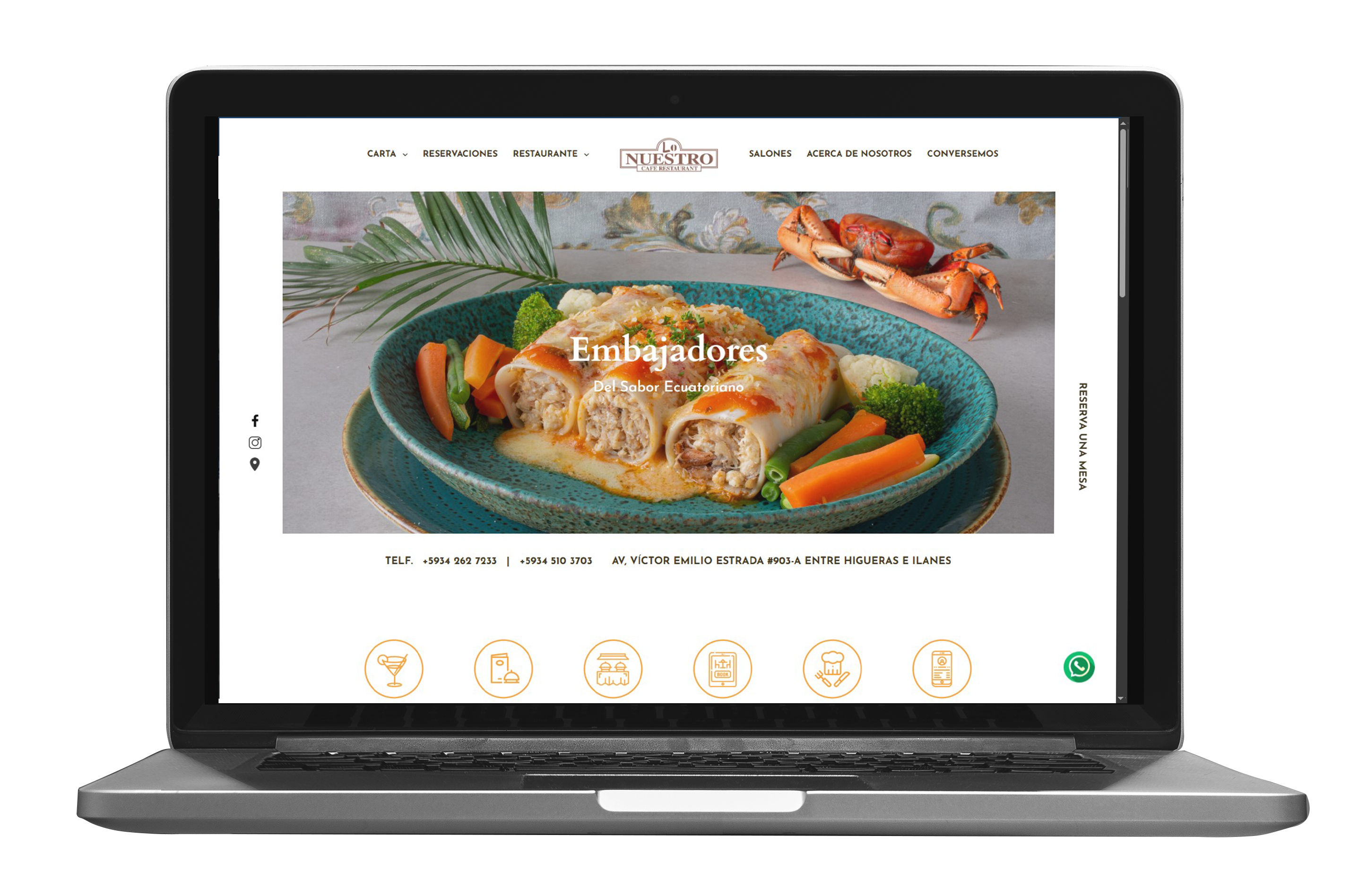 Sitio web Restaurante Lo Nuestro